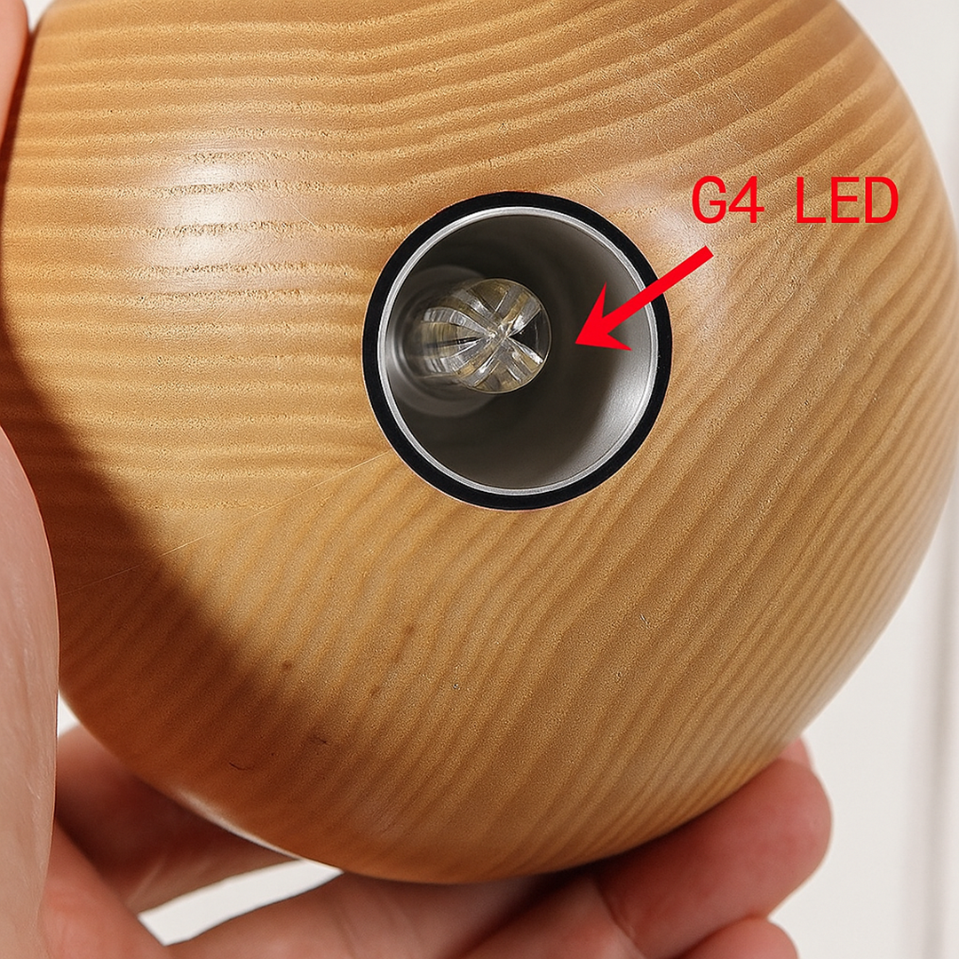 Nowoczesna Drewniana Kula Lampa Wisząca – Do Salonu – widok produktu 10 | Nuvira Home