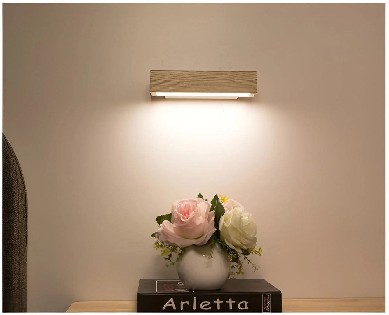 Nowoczesna drewniana obrotowa lampa ścienna – widok produktu 4 | Nuvira Home
