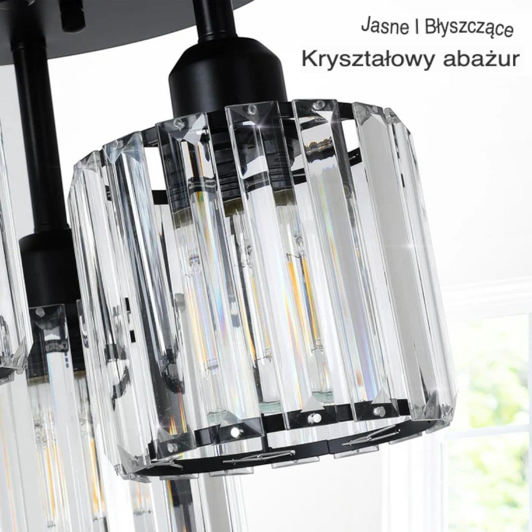 Nowoczesna Kryształowa Lampa Sufitowa Półnatynkowa do Sypialni – widok produktu 14 | Nuvira Home