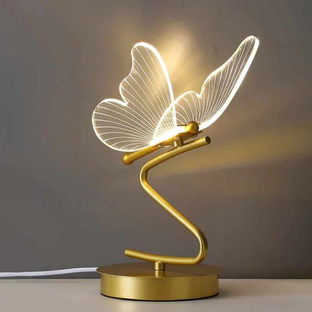 Nowoczesna lampa stołowa LED w kształcie motyla – widok produktu 4 | Nuvira Home