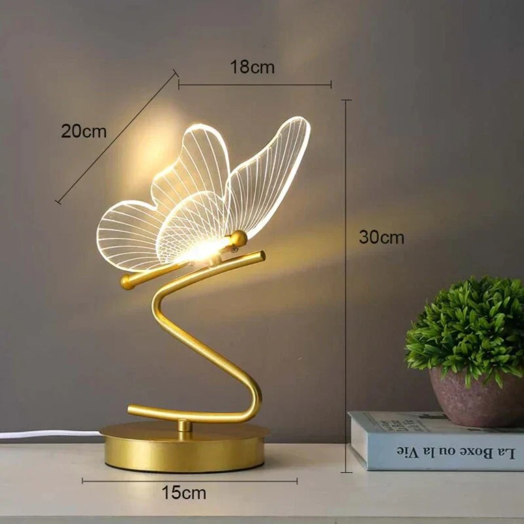Nowoczesna lampa stołowa LED w kształcie motyla – widok produktu 8 | Nuvira Home