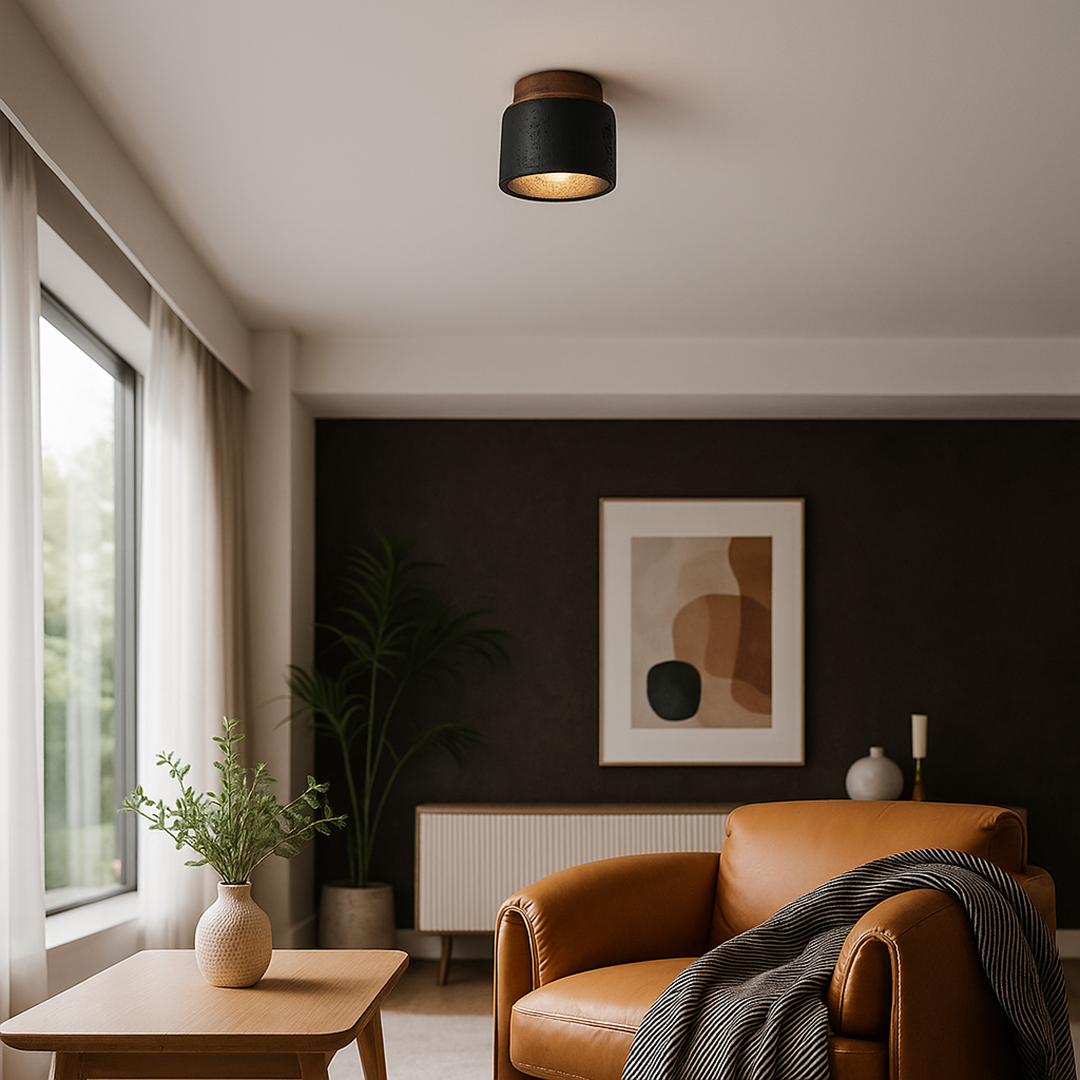 Nowoczesna lampa sufitowa – Wykończenie inspirowane kamieniem naturalnym – widok produktu 1 | Nuvira Home