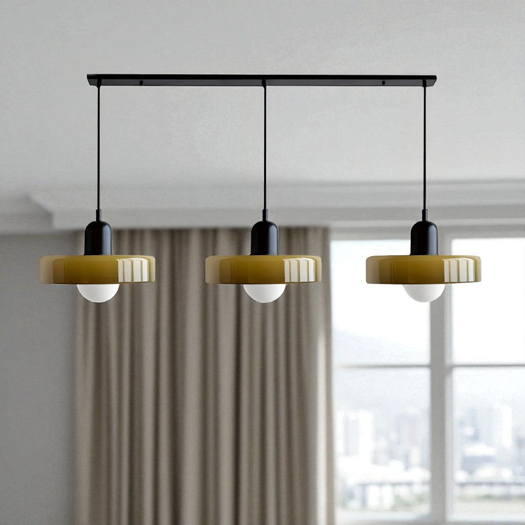 Nowoczesna Lampa Wisząca z 3 Kloszami Szkło – G9 Oprawka – widok produktu 2 | Nuvira Home