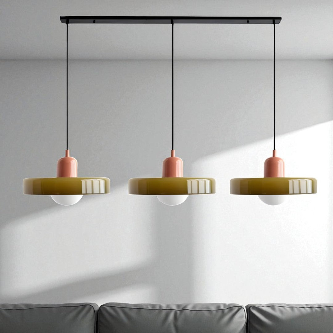 Nowoczesna Lampa Wisząca z 3 Kloszami Szkło – G9 Oprawka – widok produktu 4 | Nuvira Home