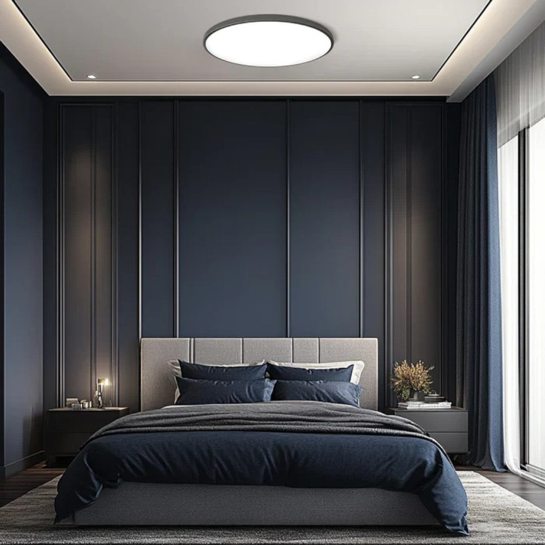 Nowoczesna Okrągła Lampa Sufitowa z Minimalistycznym Designem LED – widok produktu 10 | Nuvira Home