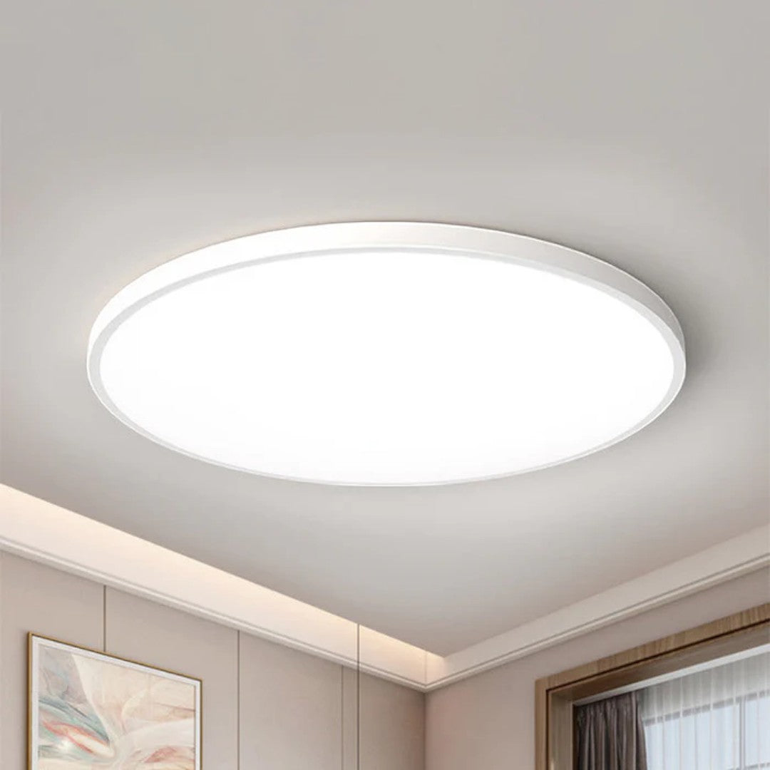 Nowoczesna Okrągła Lampa Sufitowa z Minimalistycznym Designem LED – widok produktu 12 | Nuvira Home