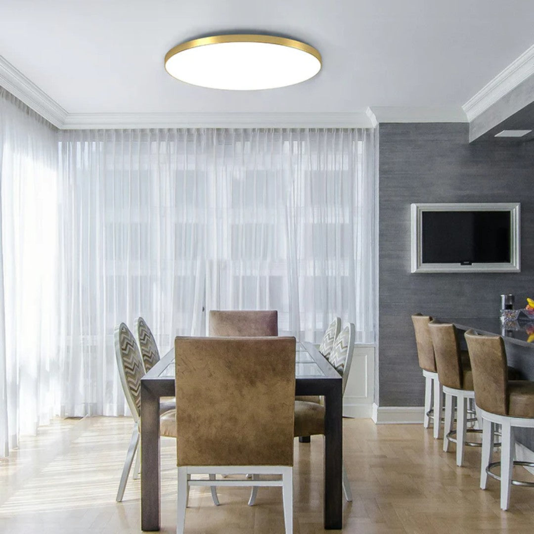 Nowoczesna Okrągła Lampa Sufitowa z Minimalistycznym Designem LED – widok produktu 14 | Nuvira Home