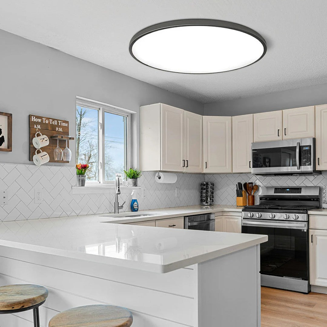 Nowoczesna Okrągła Lampa Sufitowa z Minimalistycznym Designem LED – widok produktu 15 | Nuvira Home