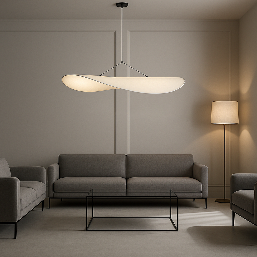 Nowoczesna Rzeźbiarska Lampa Wisząca Z Jedwabiu – Artystyczny Design – widok produktu 5 | Nuvira Home