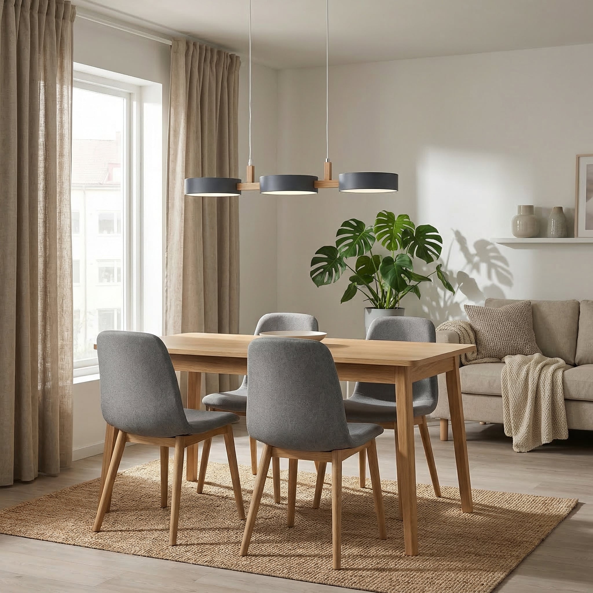 Nowoczesna Skandynawska Lampa Wisząca z Metalowymi Cylindrami i Wieloma Źródłami Światła – widok produktu 1 | Nuvira Home