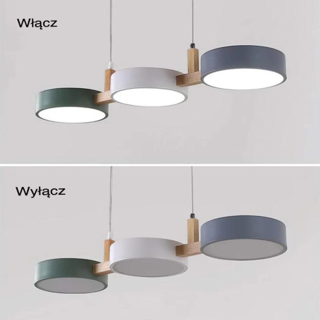 Nowoczesna Skandynawska Lampa Wisząca z Metalowymi Cylindrami i Wieloma Źródłami Światła – widok produktu 5 | Nuvira Home