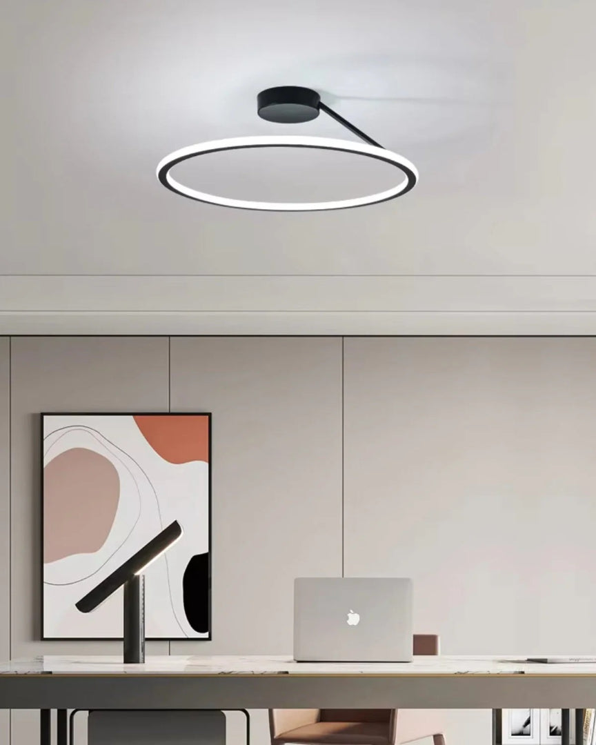 Nowoczesna sufitowa lampa LED w kształcie pierścienia – widok produktu 1 | Nuvira Home
