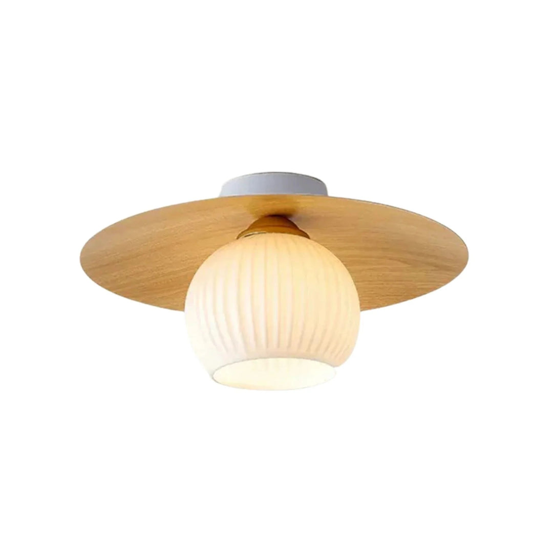 Nowoczesna sufitowa lampa z kulą szklaną – widok produktu 2 | Nuvira Home