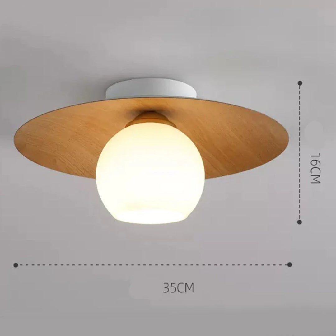 Nowoczesna sufitowa lampa z kulą szklaną – widok produktu 7 | Nuvira Home