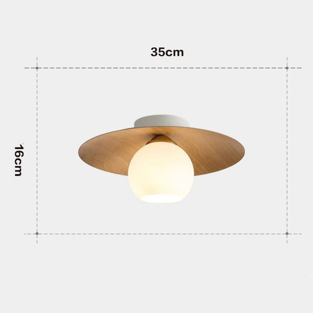 Nowoczesna sufitowa lampa z kulą szklaną – widok produktu 10 | Nuvira Home