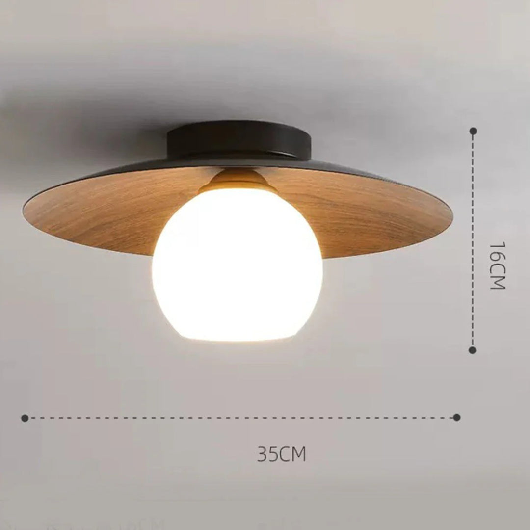 Nowoczesna sufitowa lampa z kulą szklaną – widok produktu 15 | Nuvira Home