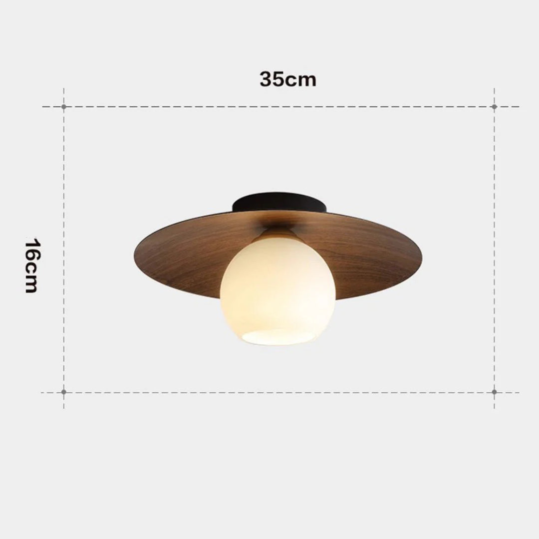 Nowoczesna sufitowa lampa z kulą szklaną – widok produktu 20 | Nuvira Home