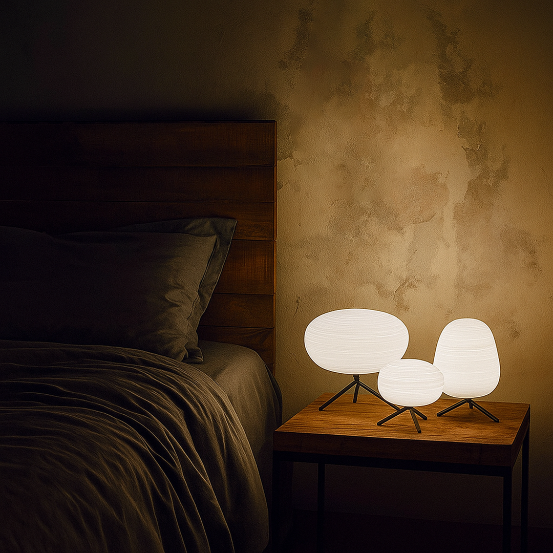 Nowoczesna szklana lampa stołowa – Miękkie światło – widok produktu 3 | Nuvira Home