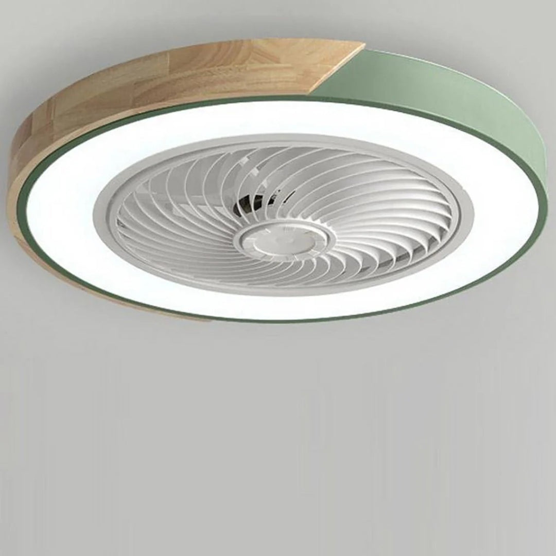 Nowoczesny drewniany wentylator sufitowy z lampą LED – widok produktu 8 | Nuvira Home