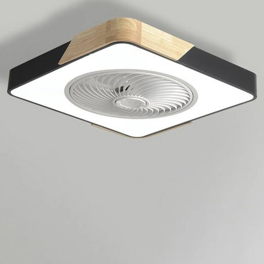 Nowoczesny drewniany wentylator sufitowy z lampą LED – widok produktu 12 | Nuvira Home