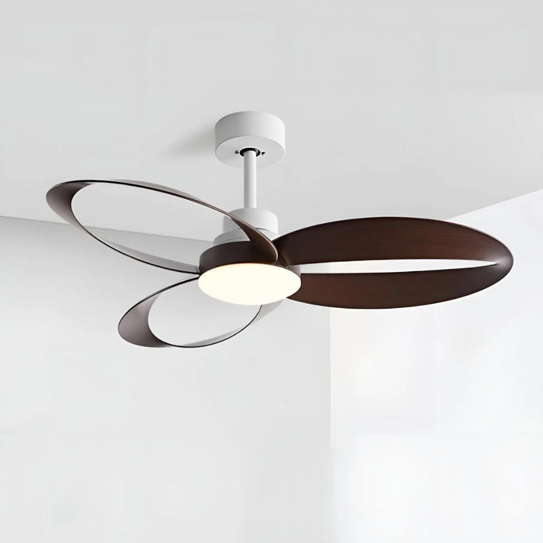 Nowoczesny geometryczny wentylator sufitowy LED – widok produktu 6 | Nuvira Home