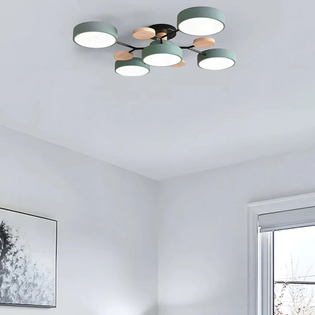Nowoczesny Okrągły Żyrandol LED Półnatynkowy z Żelaza – widok produktu 13 | Nuvira Home
