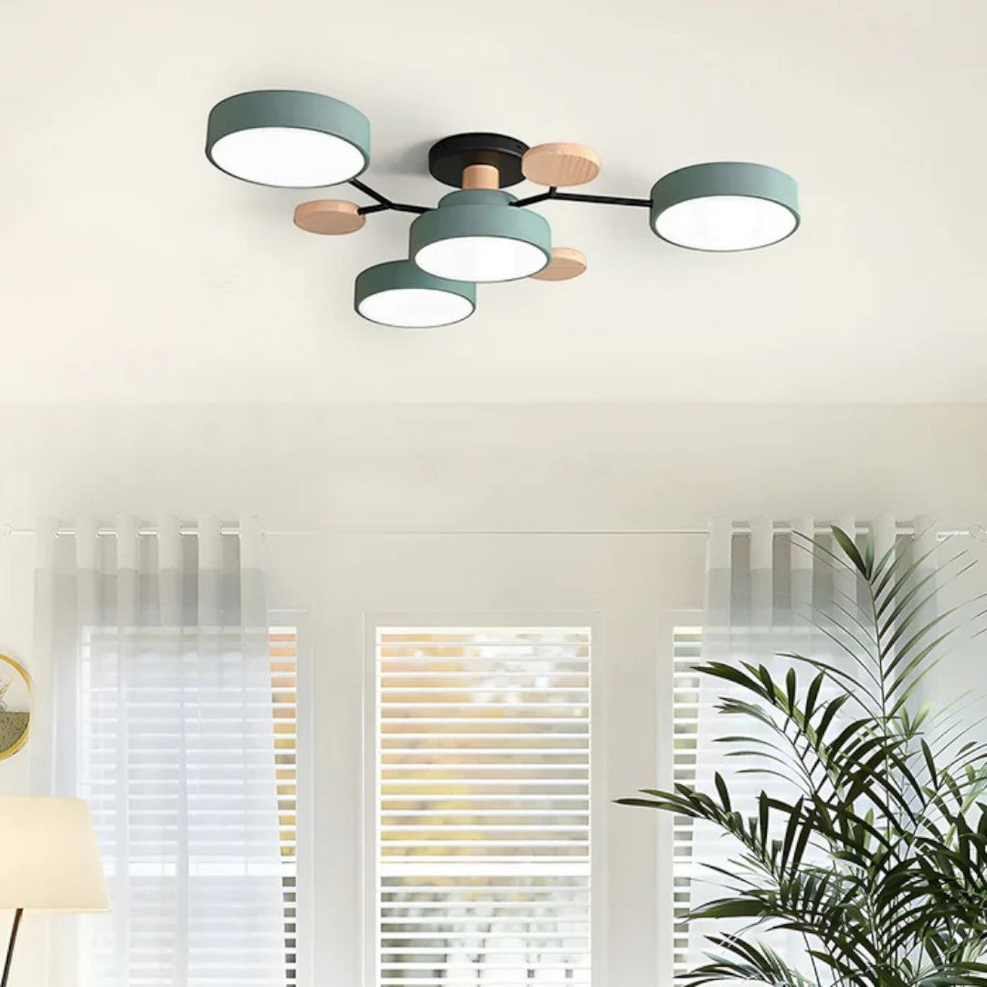 Nowoczesny Okrągły Żyrandol LED Półnatynkowy z Żelaza – widok produktu 19 | Nuvira Home