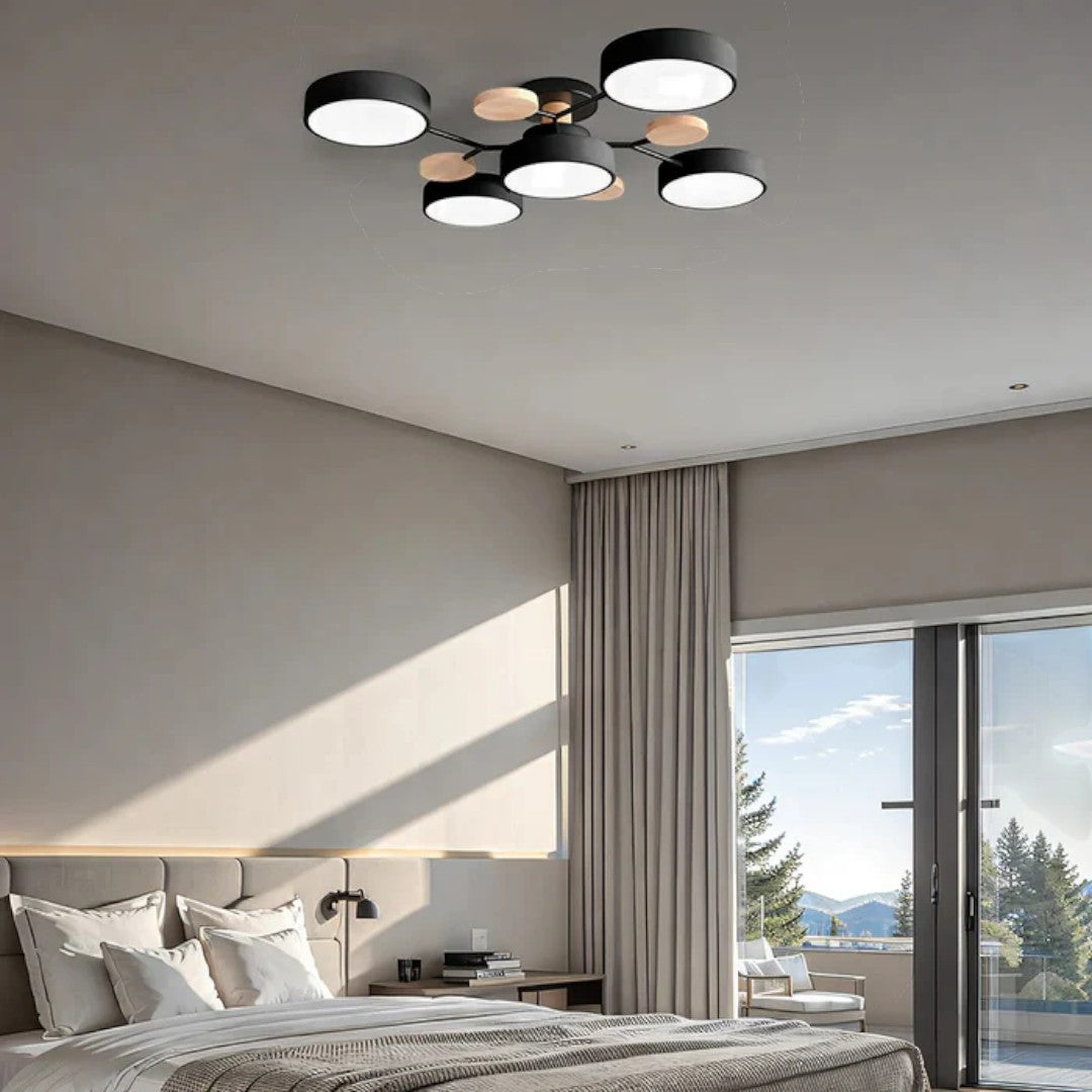 Nowoczesny Okrągły Żyrandol LED Półnatynkowy z Żelaza – widok produktu 22 | Nuvira Home