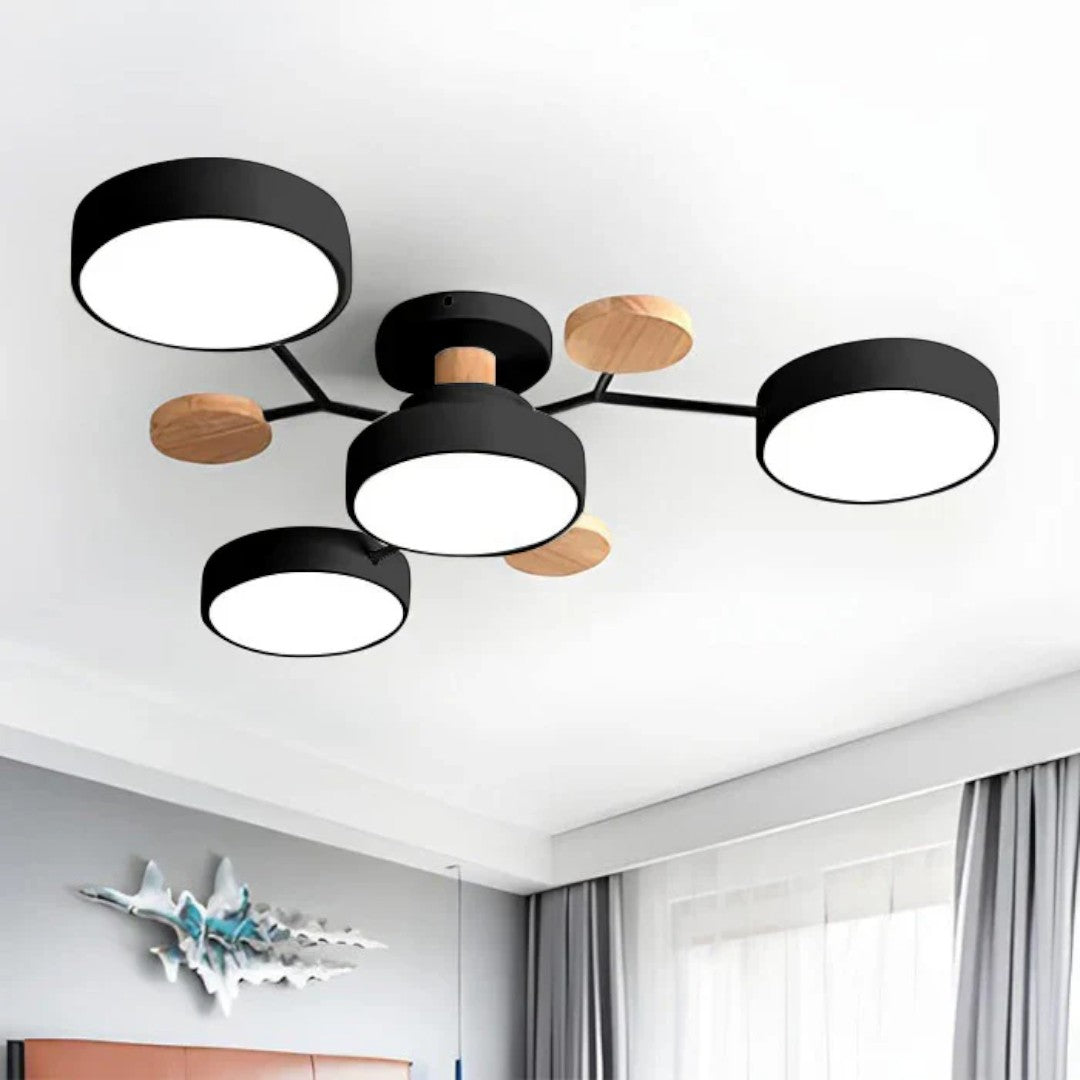 Nowoczesny Okrągły Żyrandol LED Półnatynkowy z Żelaza – widok produktu 29 | Nuvira Home