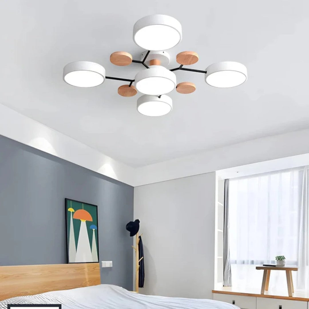 Nowoczesny Okrągły Żyrandol LED Półnatynkowy z Żelaza – widok produktu 33 | Nuvira Home
