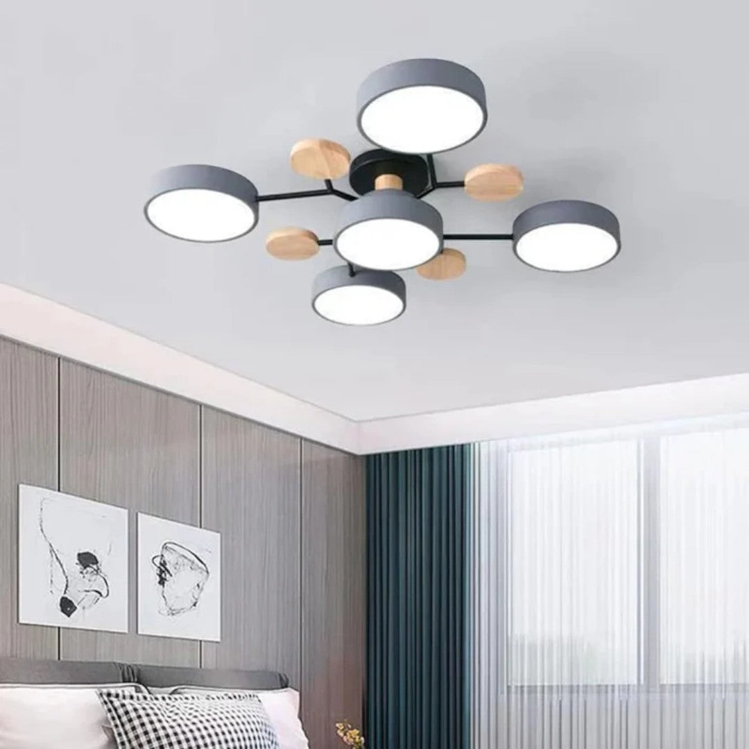Nowoczesny Okrągły Żyrandol LED Półnatynkowy z Żelaza – widok produktu 35 | Nuvira Home