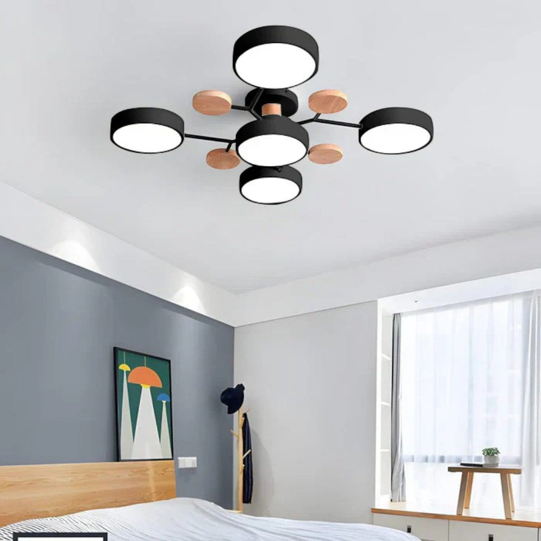 Nowoczesny Okrągły Żyrandol LED Półnatynkowy z Żelaza – widok produktu 37 | Nuvira Home