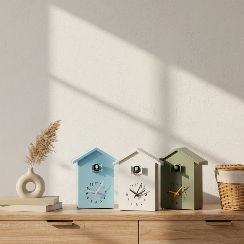 Nowoczesny Zegar z Kukułką – widok produktu 1 | Nuvira Home