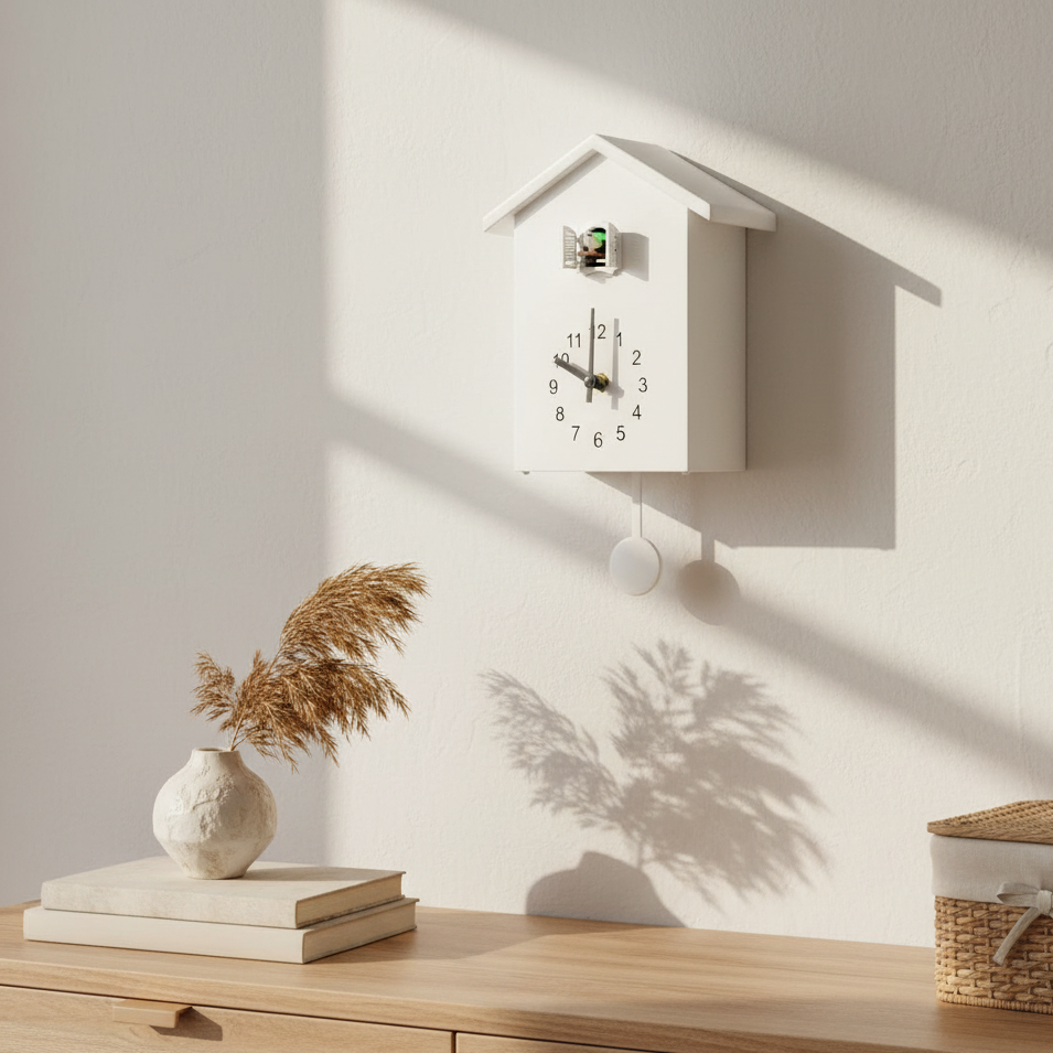 Nowoczesny Zegar z Kukułką – widok produktu 7 | Nuvira Home