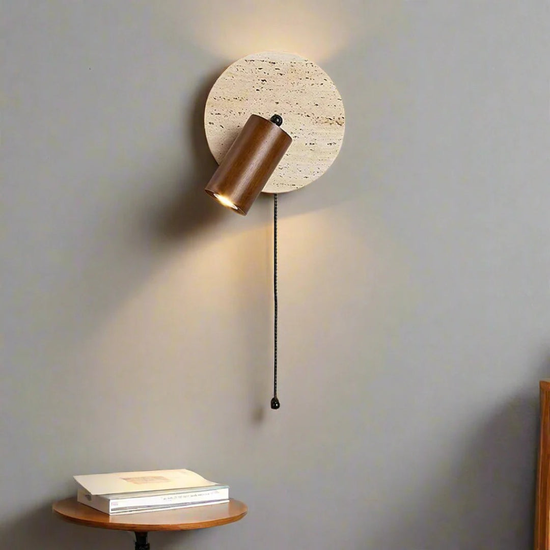 Obrotowa lampa ścienna z trawertynu – widok produktu 16 | Nuvira Home