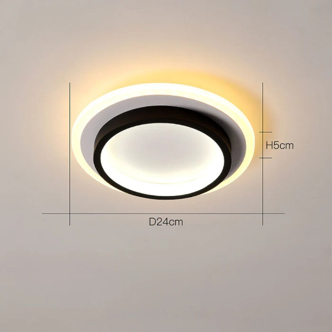 Okrągła Lampa Sufitowa LED do Przedpokoju z Metalu i Akrylu – widok produktu 6 | Nuvira Home