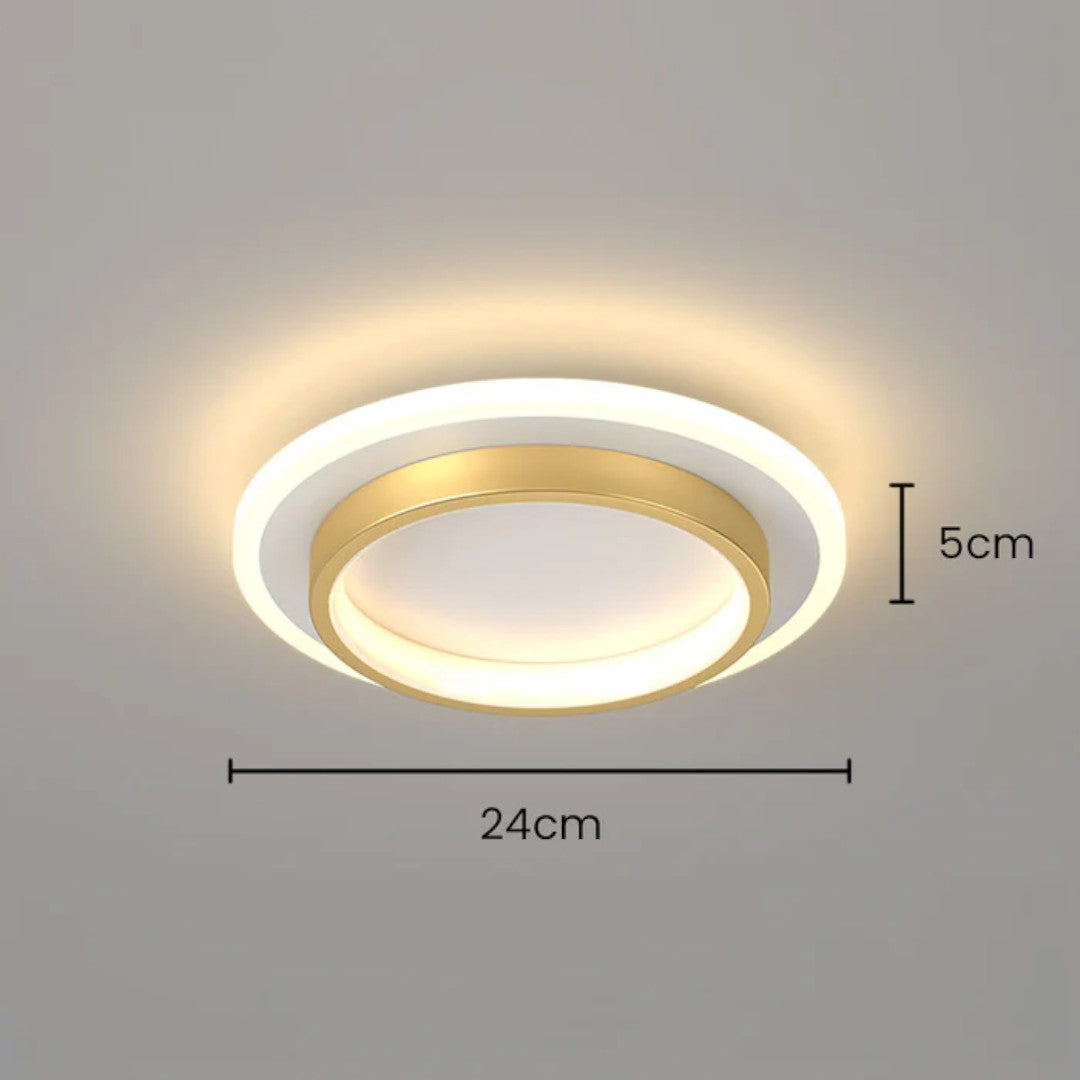 Okrągła Lampa Sufitowa LED do Przedpokoju z Metalu i Akrylu – widok produktu 9 | Nuvira Home