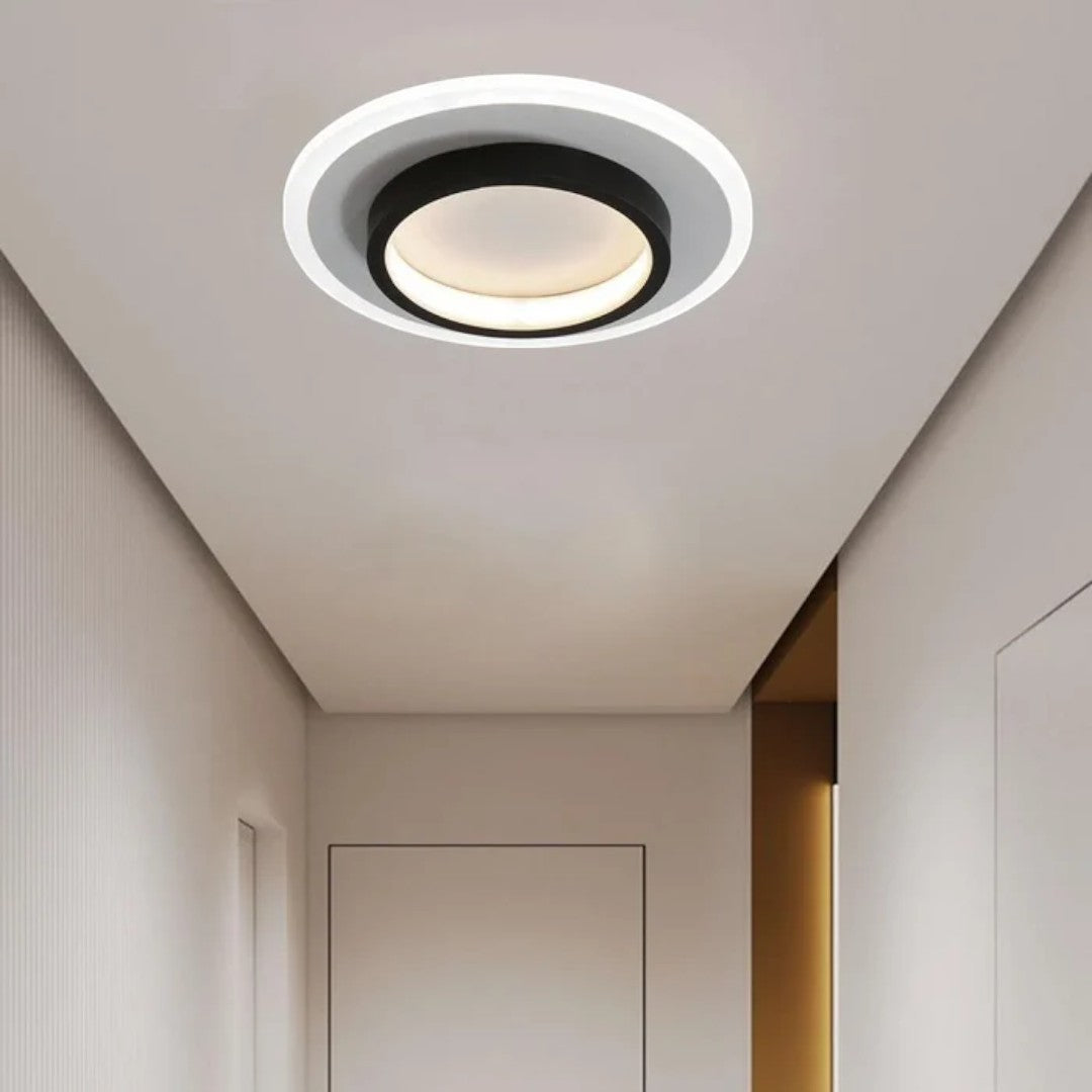 Okrągła Lampa Sufitowa LED do Przedpokoju z Metalu i Akrylu – widok produktu 13 | Nuvira Home