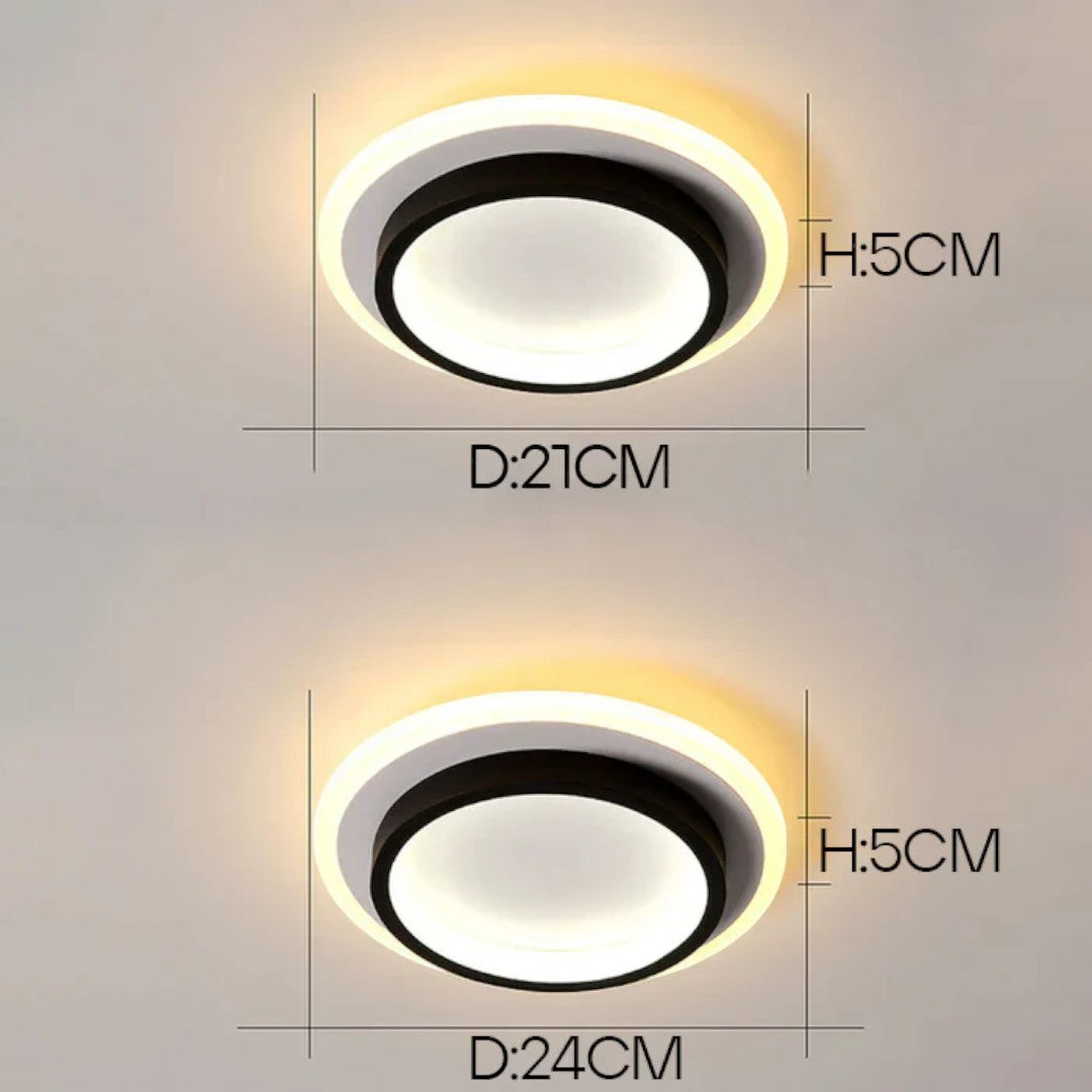 Okrągła Lampa Sufitowa LED do Przedpokoju z Metalu i Akrylu – widok produktu 14 | Nuvira Home