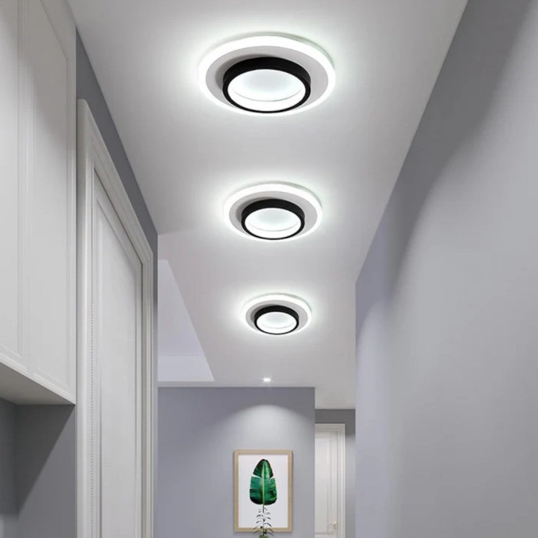 Okrągła Lampa Sufitowa LED do Przedpokoju z Metalu i Akrylu – widok produktu 21 | Nuvira Home