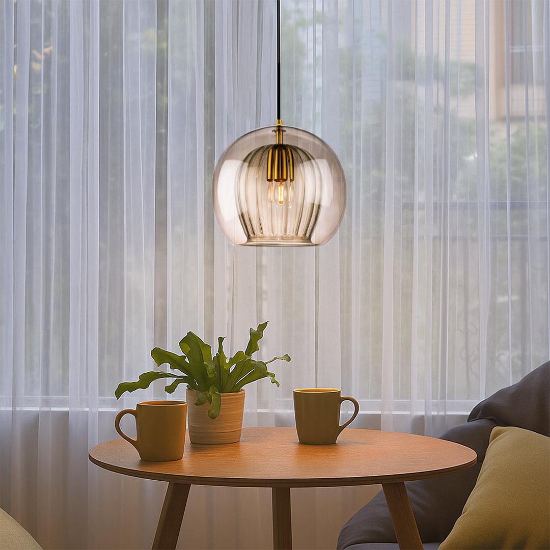 Okrągła Szklana Lampa Wisząca Do Kuchni – widok produktu 1 | Nuvira Home