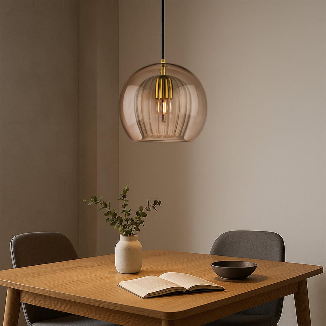 Okrągła Szklana Lampa Wisząca Do Kuchni – widok produktu 3 | Nuvira Home