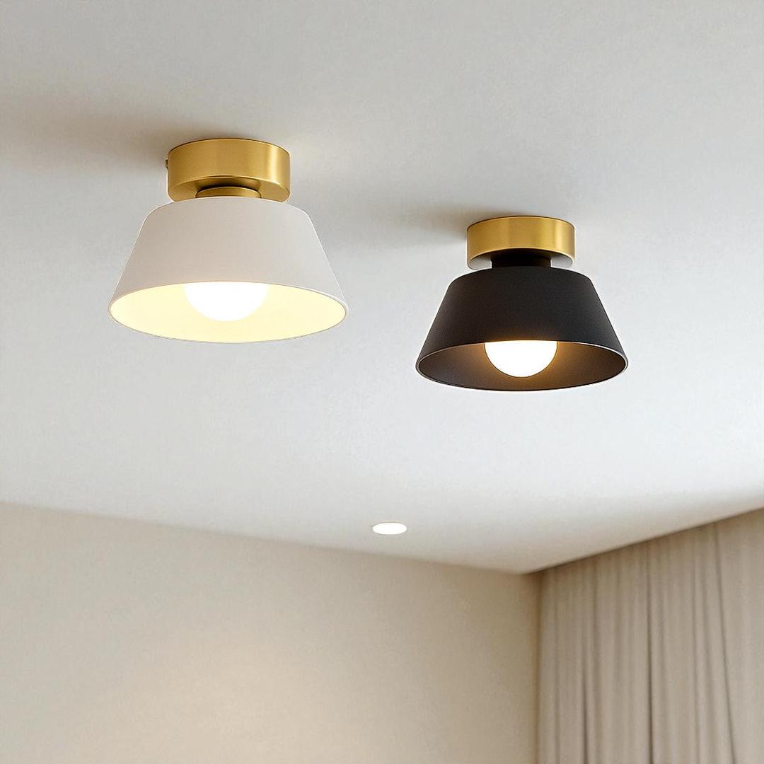 Okrągła Żelazna Lampa Sufitowa – Złota Podsufitka – widok produktu 5 | Nuvira Home
