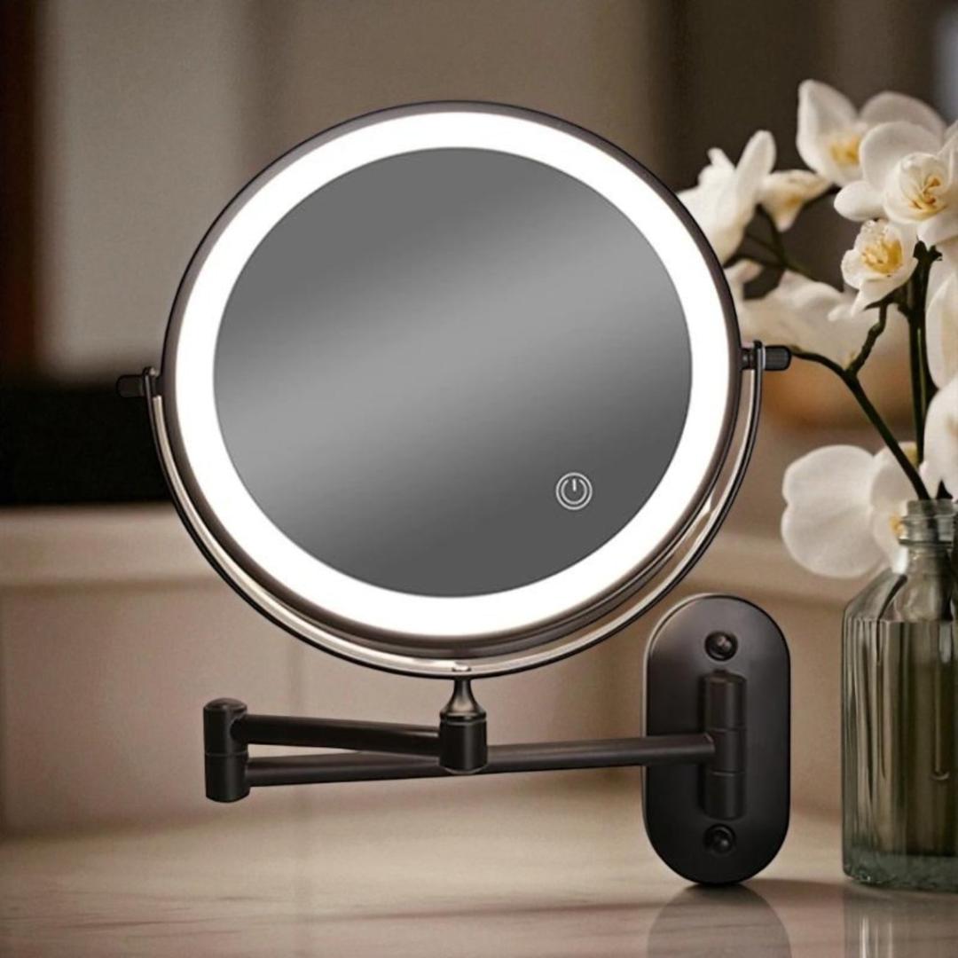 Okrągłe Lusterko LED Ładowalne – Do Makijażu – widok produktu 1 | Nuvira Home