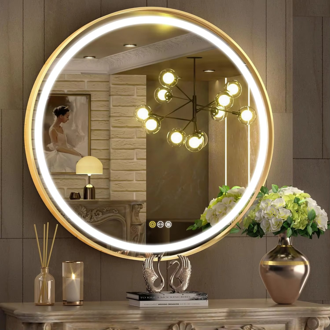 Okrągłe Lustro Łazienkowe LED Z Podświetleniem Tylnym – widok produktu 1 | Nuvira Home