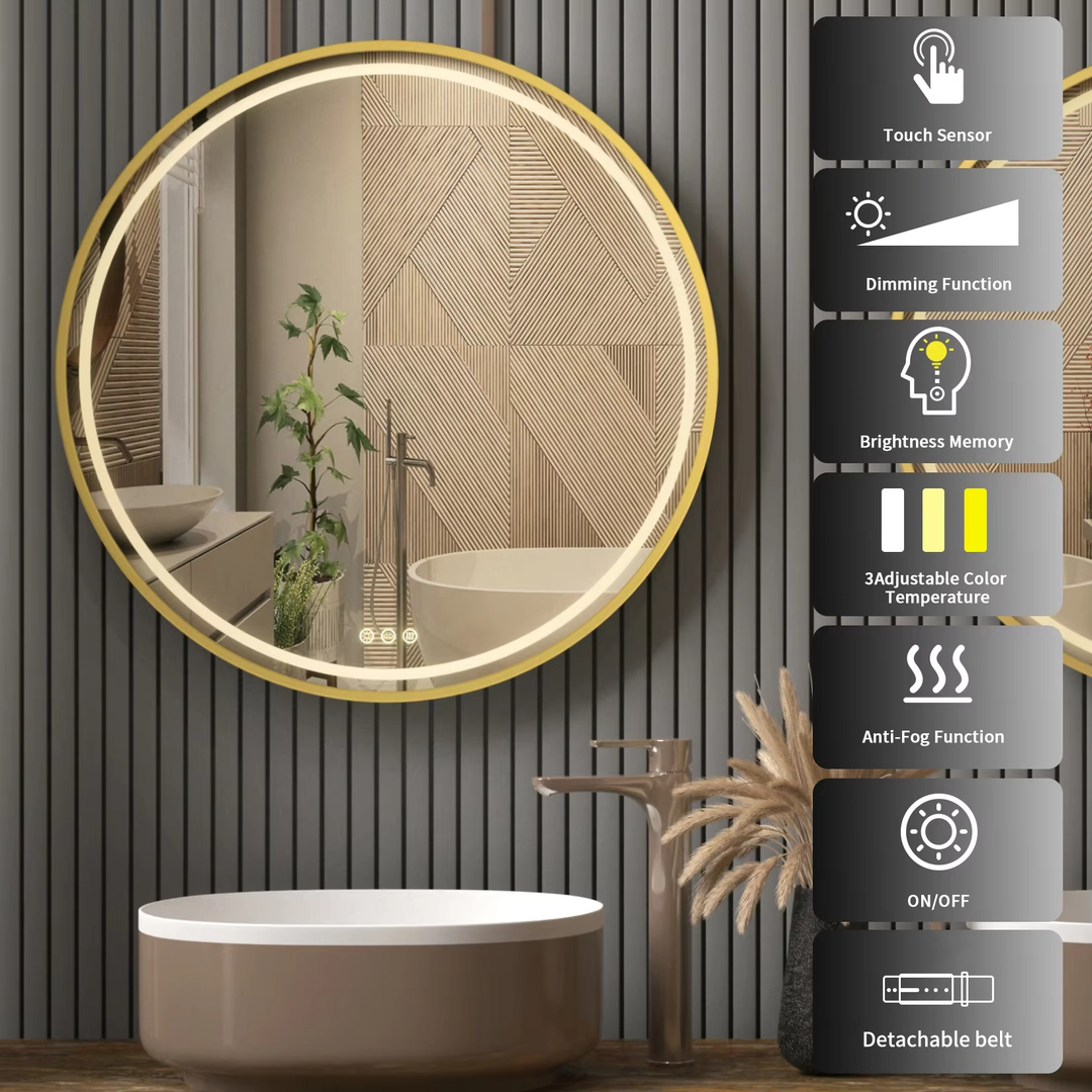 Okrągłe Lustro Łazienkowe LED Z Podświetleniem Tylnym – widok produktu 4 | Nuvira Home