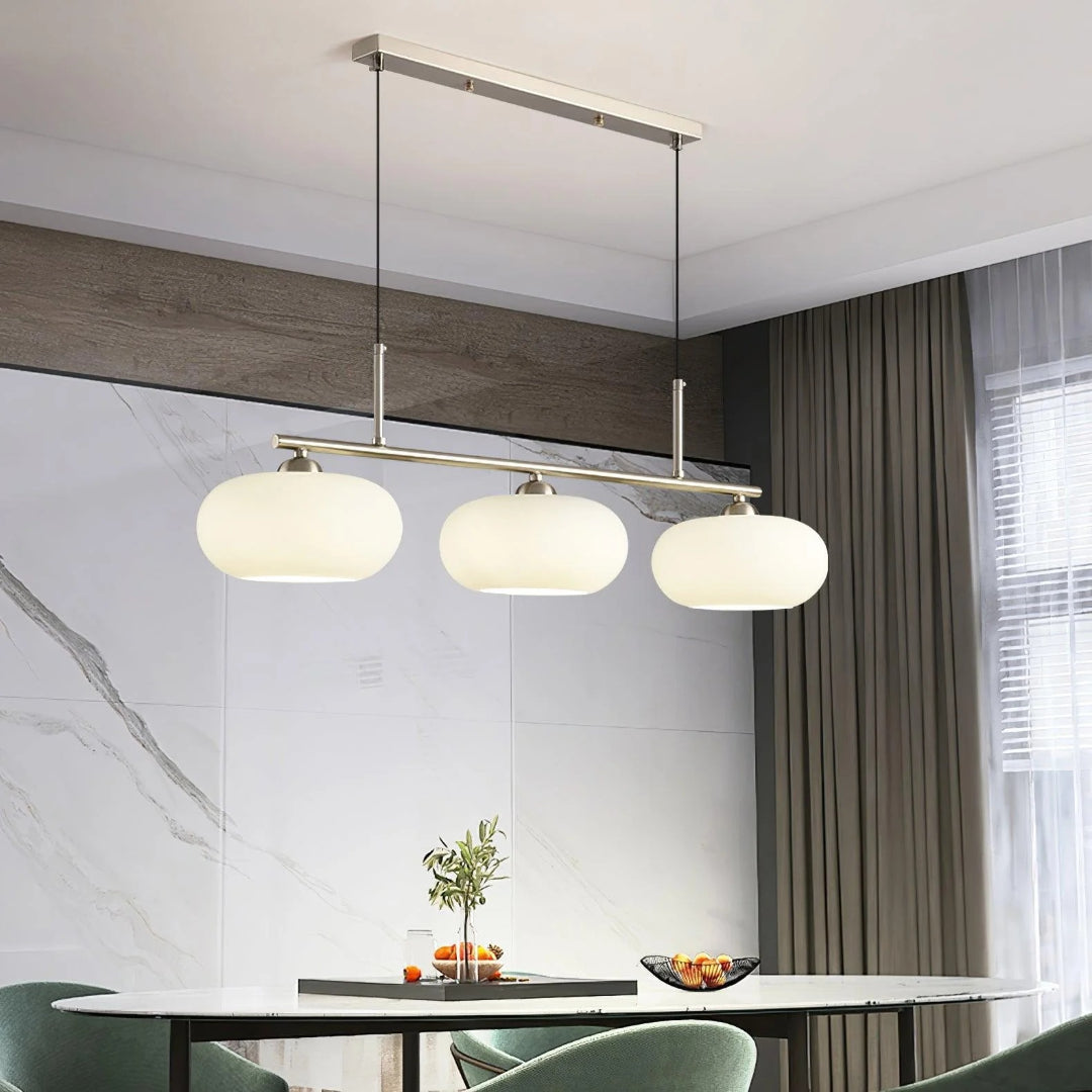 Owalna potrójna lampa wisząca ze szkła – widok produktu 1 | Nuvira Home