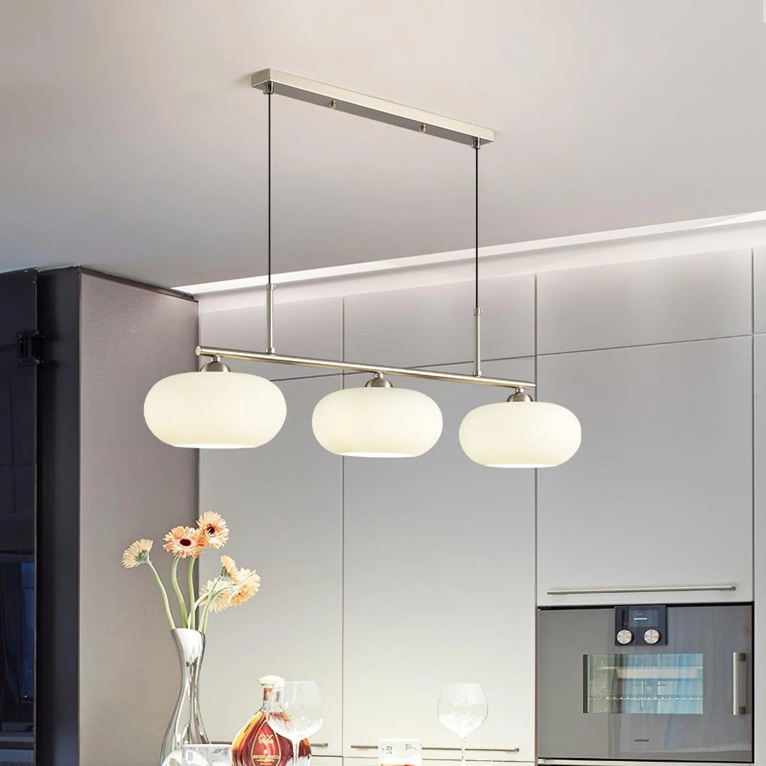 Owalna potrójna lampa wisząca ze szkła – widok produktu 6 | Nuvira Home