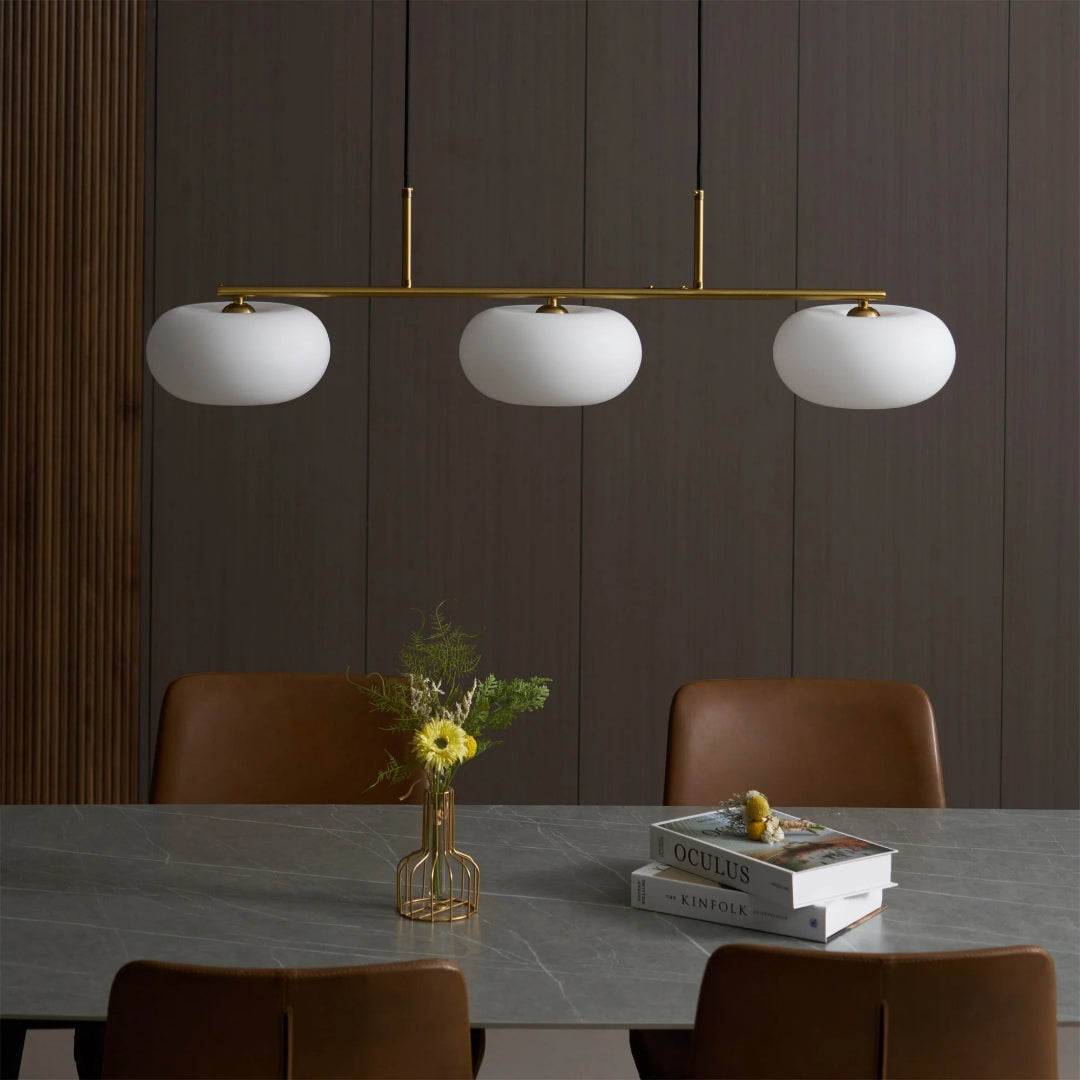 Owalna potrójna lampa wisząca ze szkła – widok produktu 8 | Nuvira Home
