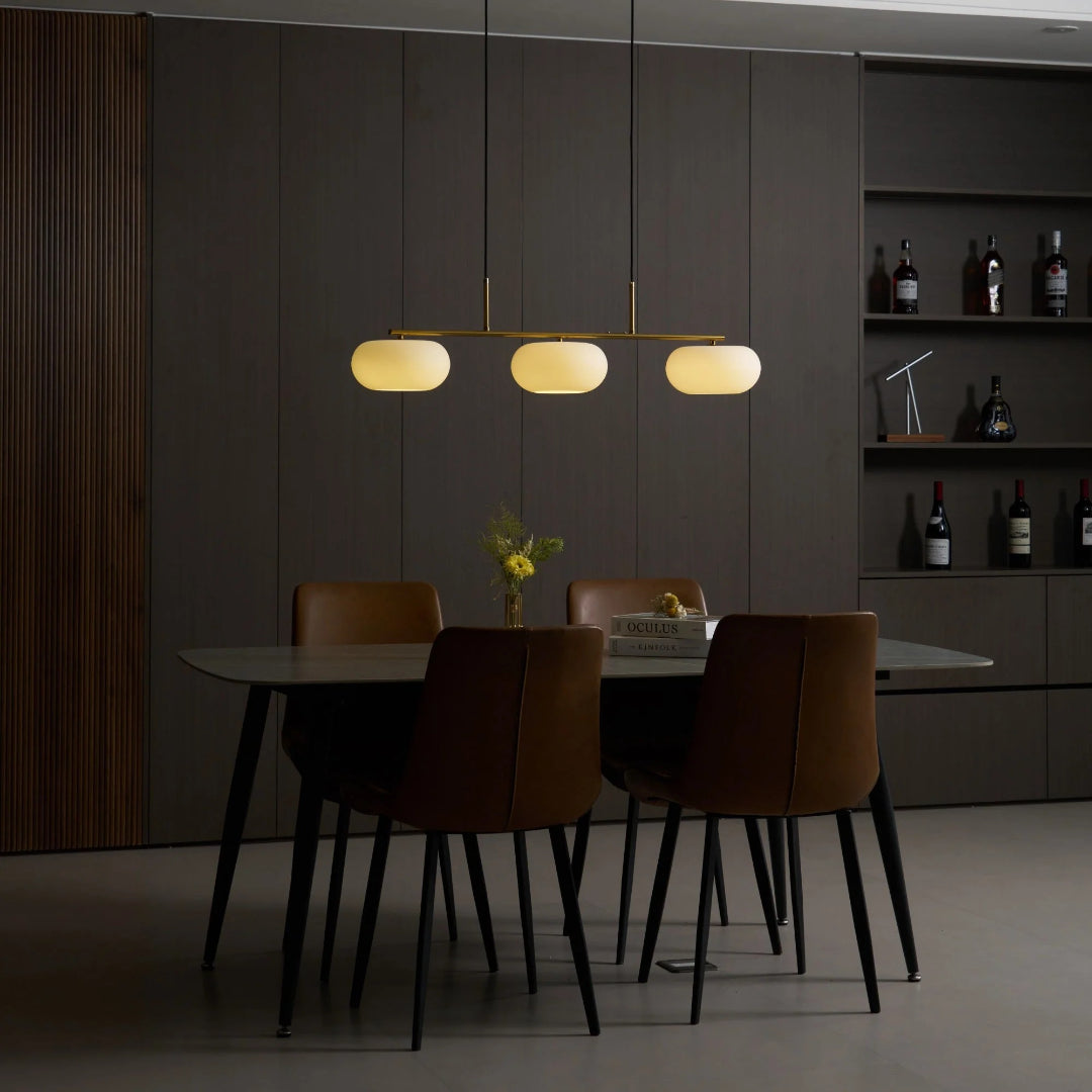 Owalna potrójna lampa wisząca ze szkła – widok produktu 9 | Nuvira Home